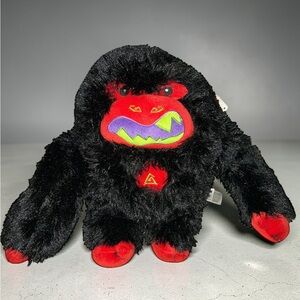 2017 Fiesta Large Angry Grumpy Fluffy Gorilla Black Red and Purple with Tags 18”